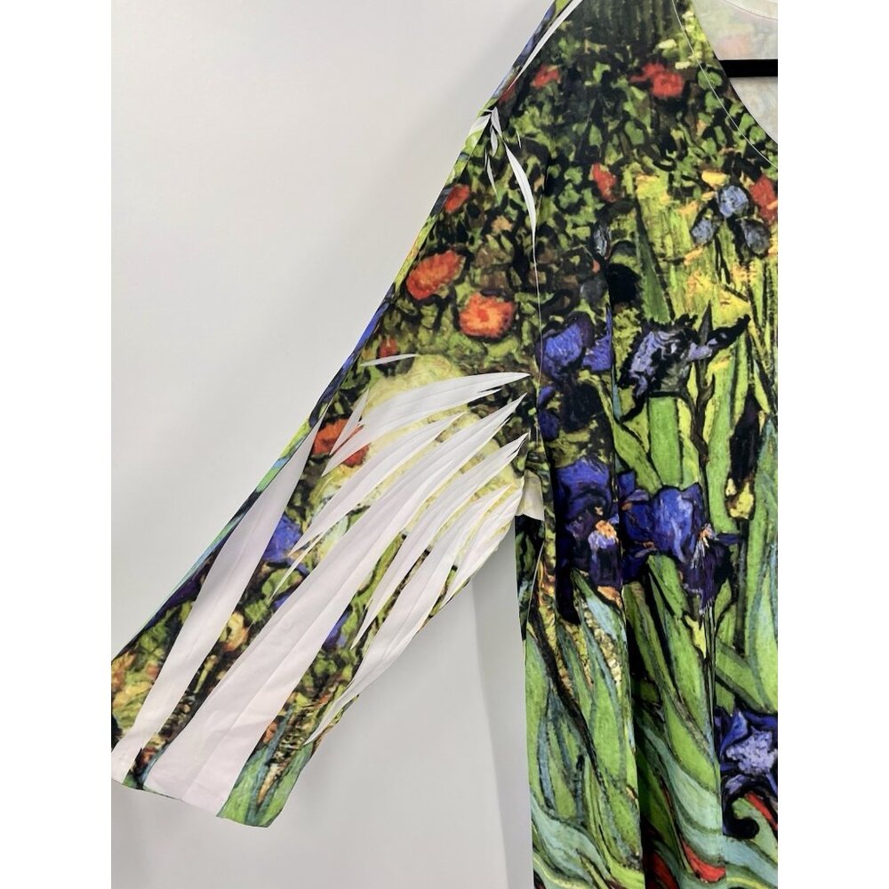SOLE DIONE STUDIO Women's Bright Floral Print Round Neck 3/4 Sleeve Tunic NWT 3X - Picture 2 of 6